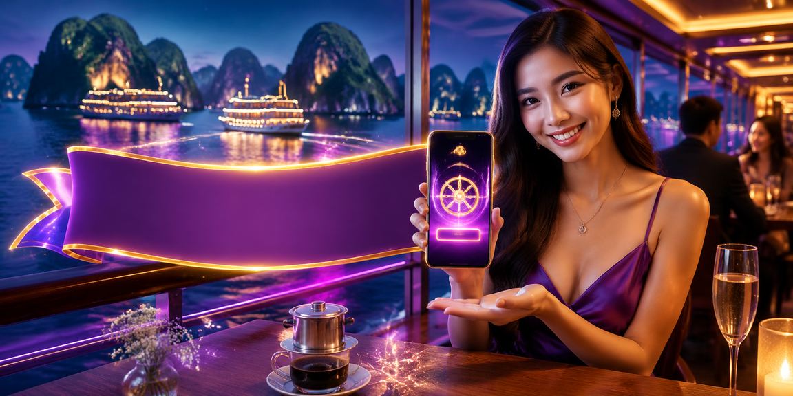 Người dùng truy cập casino trên điện thoại gần vịnh Hạ Long